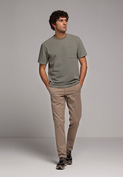 Image de T-shirt À Manches Courtes Vert Comfort Fit Droit Homme