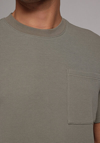 Image de T-shirt À Manches Courtes Vert Comfort Fit Droit Homme