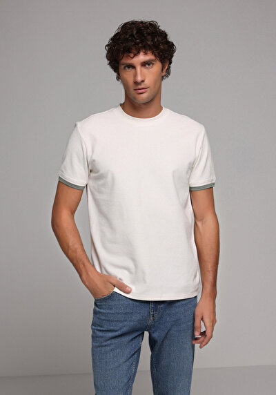 Image de T-shirt À Manches Courtes Blanc Regular Fit Droit Homme