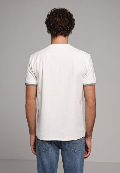 Image de T-shirt À Manches Courtes Blanc Regular Fit Droit Homme