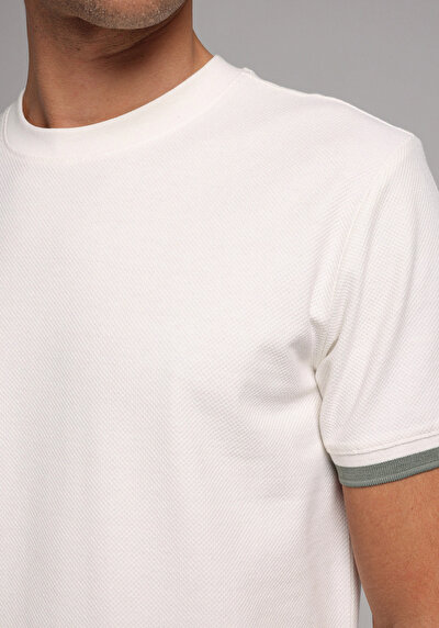 Image de T-shirt À Manches Courtes Blanc Regular Fit Droit Homme