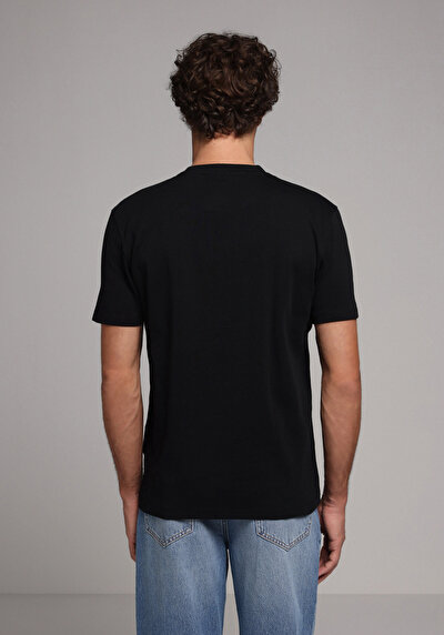 Image de T-shirt À Manches Courtes Noir Regular Fit Droit Homme