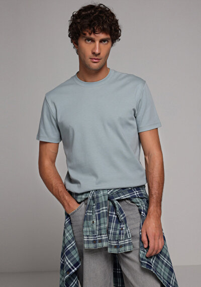 Image de T-shirt À Manches Courtes Vert Regular Fit Droit Homme