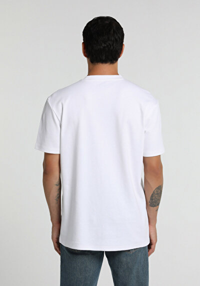 Image de T-shirt À Manches Courtes Blanc Regular Fit Droit Homme
