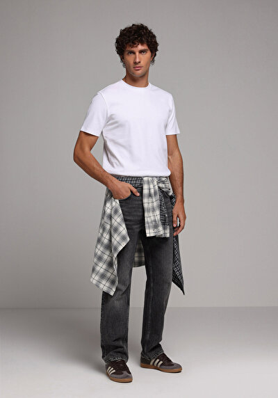 Image de T-shirt À Manches Courtes Blanc Regular Fit Droit Homme