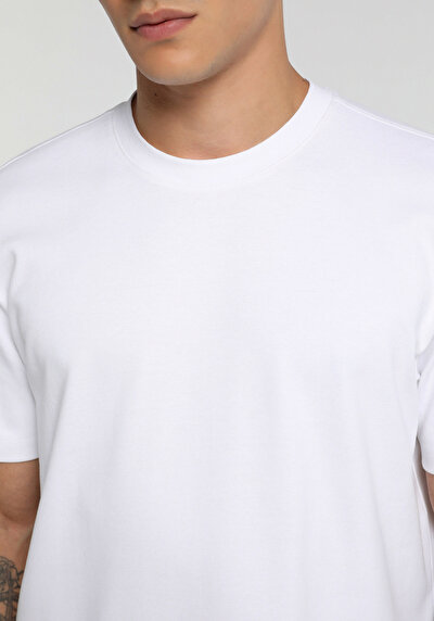 Image de T-shirt À Manches Courtes Blanc Regular Fit Droit Homme