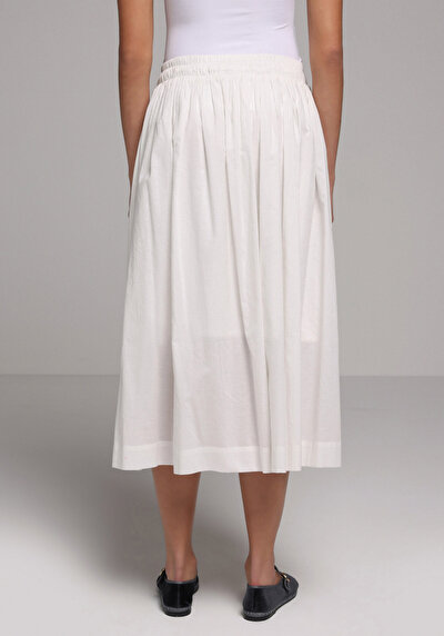 Image de Jupe Blanc Midi Droit Uni Maxi Femme