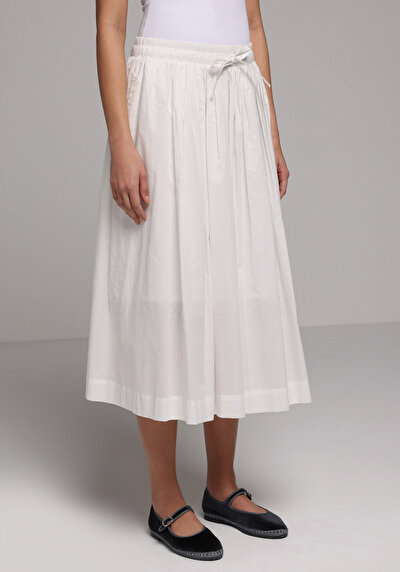 Image de Jupe Blanc Midi Droit Uni Maxi Femme