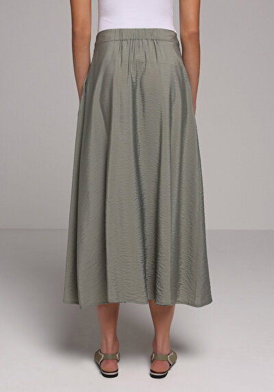Image de Jupe Vert Droit Uni Maxi Femme