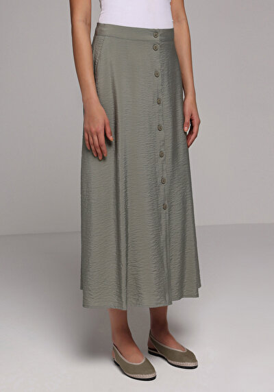 Image de Jupe Vert Droit Uni Maxi Femme