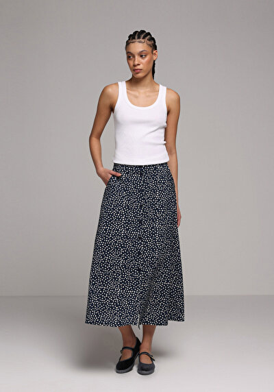 Image de Jupe Marine Uni Maxi Femme