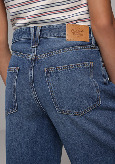 Afficher les détails de 979 Ellie Pantalon    En Jean Loose Fit Femme