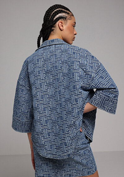 Image de Chemise À Manches Longues Oversize Fit Droit Jean Femme