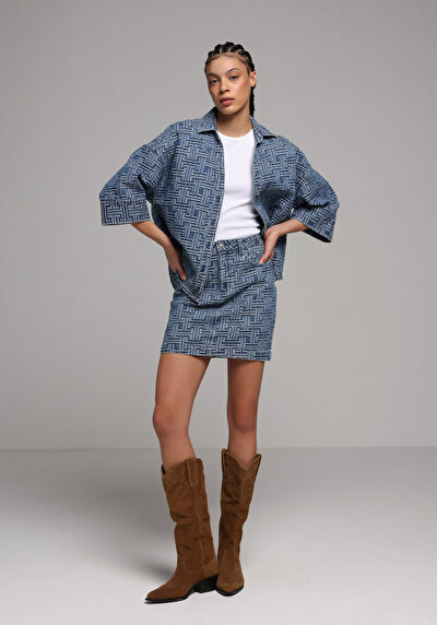 Image de Jupe Slim Fit Jakarli Jacquard Mini Femme