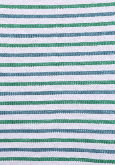 Afficher les détails de T-shirt À Manches Courtes Vert Regular Fit Rayé Femme