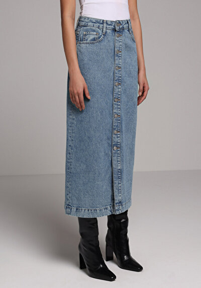 Image de Jupe Slim Fit Droit Jean Mdi Femme