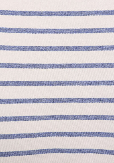 Afficher les détails de T-shirt À Manches Courtes Bleu Regular Fit Rayé Femme