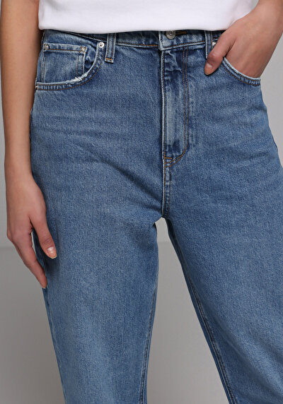 Image de 896  Maria Pantalon    En Jean Mom Fit Femme