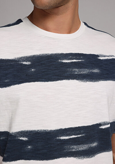 Image de T-shirt À Manches Courtes Marine Comfort Fit Rayé Homme