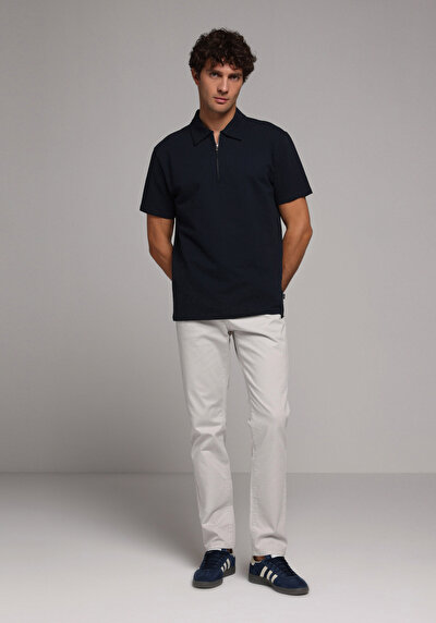 Image de T-shirt Polo À Manches Courtes Marine Droit Comfort Fit Homme