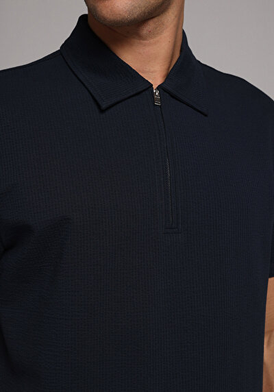Image de T-shirt Polo À Manches Courtes Marine Droit Comfort Fit Homme