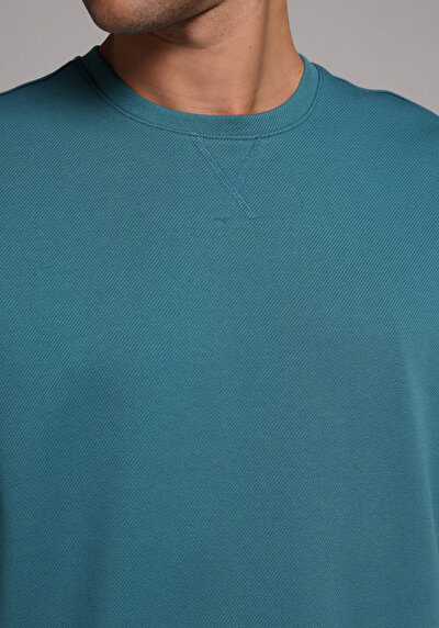 Image de T-shirt À Manches Courtes Bleu Comfort Fit Droit Homme