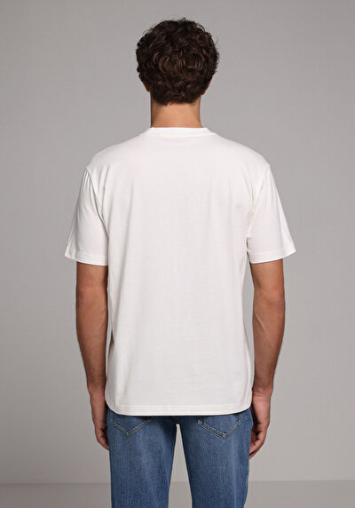 Image de T-shirt À Manches Courtes Blanc Comfort Fit Droit Homme