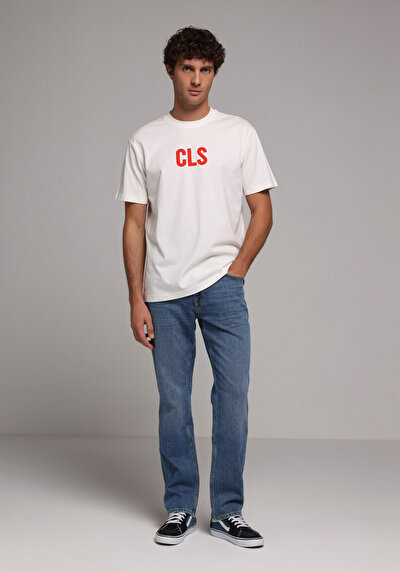 Image de T-shirt À Manches Courtes Blanc Comfort Fit Droit Homme