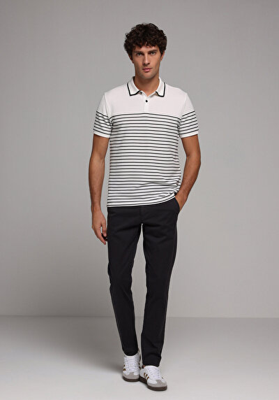 Image de T-shirt Polo À Manches Courtes Blanc Droit Regular Fit Homme