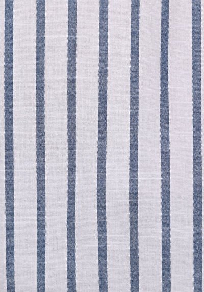 Afficher les détails de Chemise À Manches Courtes Bleu Rayé Regular Fit Homme