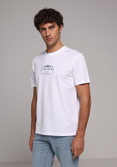Image de T-shirt À Manches Courtes Blanc Regular Fit Droit Homme