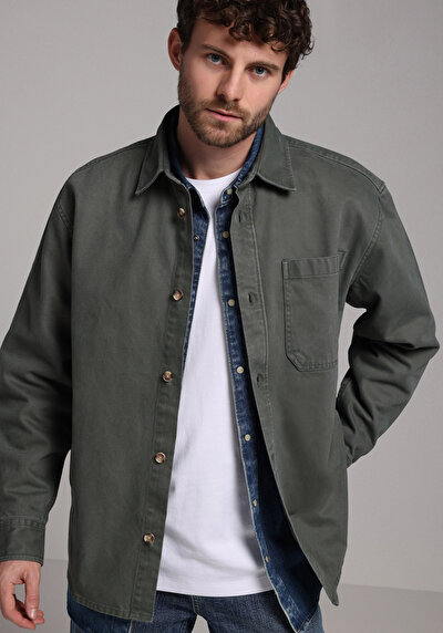 Image de Surchemise  Kaki Oversize Fit Homme