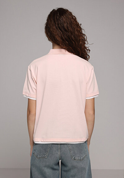 Afficher les détails de Rose Regular Fit  Brodé Pique Femme