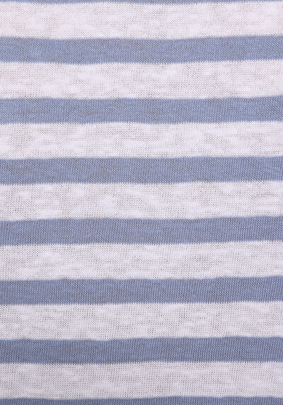 Afficher les détails de T-shirt À Manches Courtes Bleu Regular Fit Rayé Femme