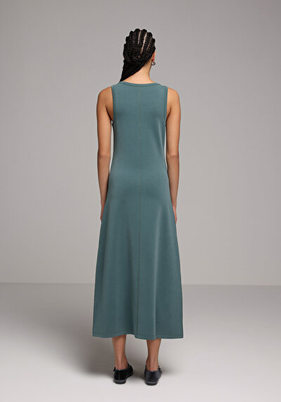 Image de Robe Vert Regular Fit Sans Manches Maxi Verrouillage Femme