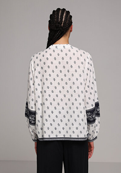 Image de Chemisier À Manches Longues Blanc Fashion Fit Femme