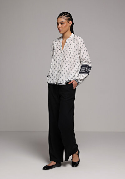 Image de Chemisier À Manches Longues Blanc Fashion Fit Femme