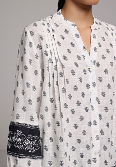 Image de Chemisier À Manches Longues Blanc Fashion Fit Femme