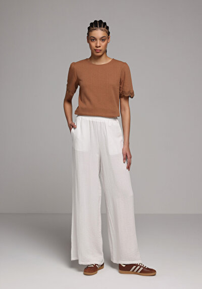Image de Blouse À Manches Courtes Marron Regular Fit Manches Courtes Femme