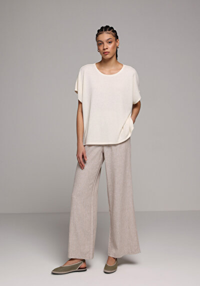 Image de Tricoter Ecru Relaxed Fit Femme