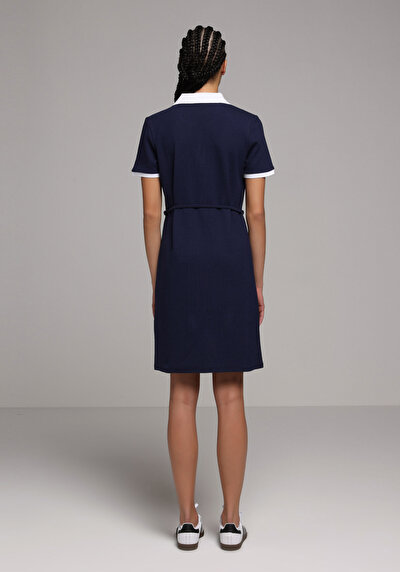 Image de Robe Marine Regular Fit Manches Courtes Mini Thessalonique Femme