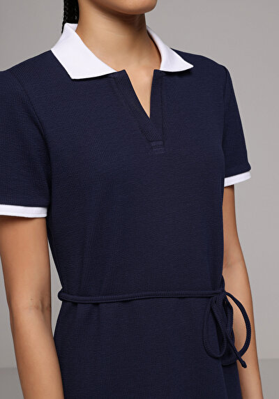 Afficher les détails de Robe Marine Regular Fit Manches Courtes Mini Thessalonique Femme