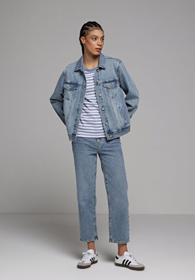 Image de 884 Lauren Pantalon En Jean Straight Fit Femme