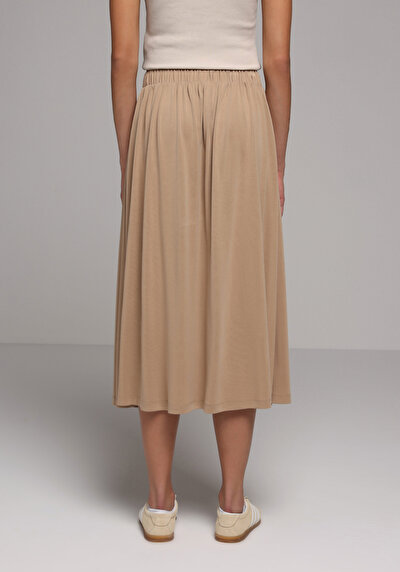 Image de Jupe Beige Regular Fit Droit Supreme Mdi Femme