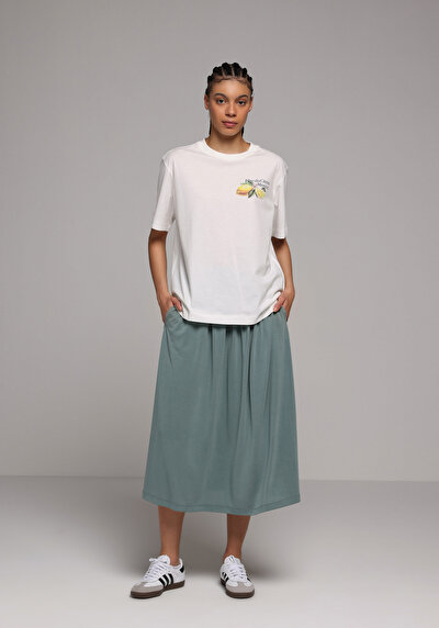 Afficher les détails de Jupe Vert Regular Fit Droit Supreme Mdi Femme