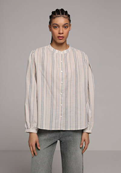 Image de Chemisier À Manches Longues Beige Fashion Fit Femme