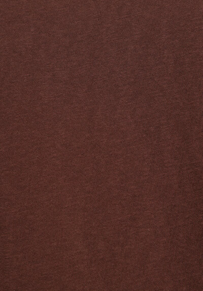Afficher les détails de T-shirt À Manches Courtes Marron Regular Fit Droit Femme