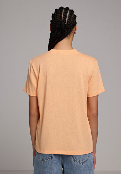 Image de T-shirt À Manches Courtes Saumon Regular Fit Droit Femme