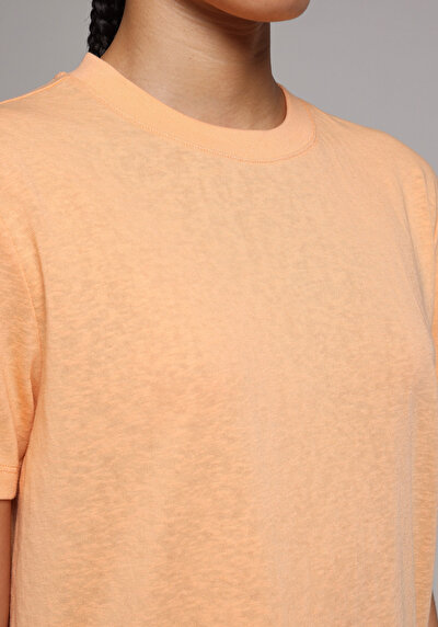 Image de T-shirt À Manches Courtes Saumon Regular Fit Droit Femme
