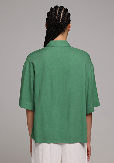 Image de Chemise À Manches Courtes Vert Droit Fashion Fit Femme